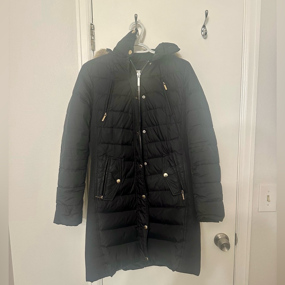 Michael Kors Black Long Down Puffer Jacket - Size Medium